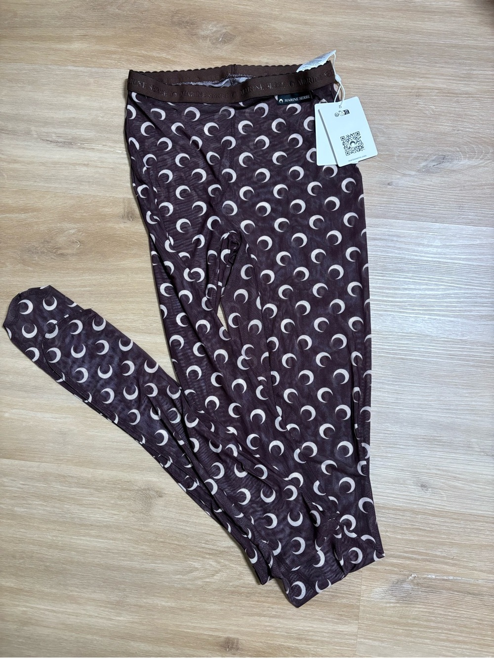 Marine Serre Brown Sheer Stockings